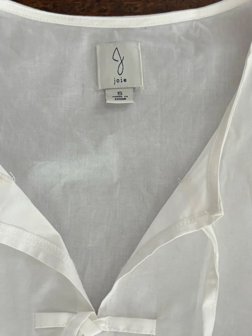 Joie White Tie-Front Cotton Dress - Picture 2 of 3
